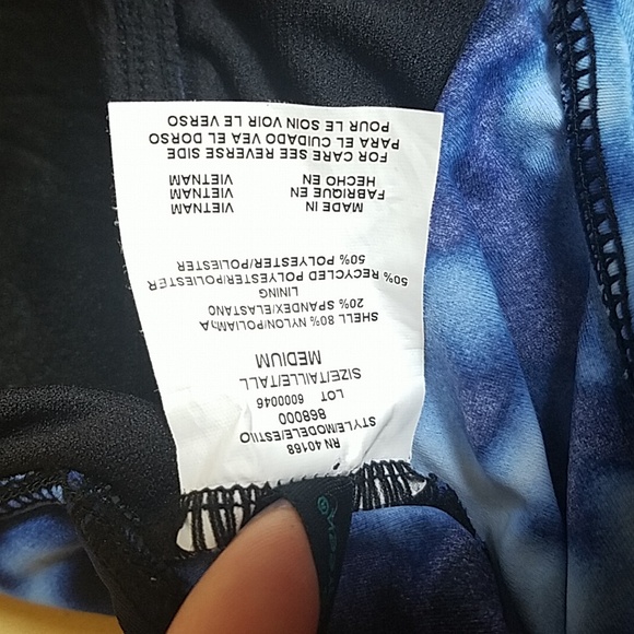 Aqua green size medium swim suit. Light to dark blue tie dye. - Picture 7 of 10